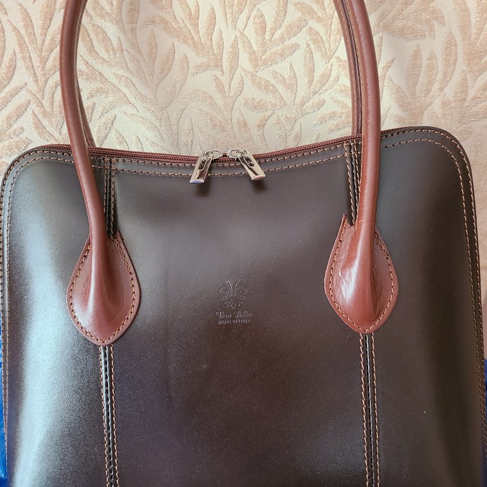 Italian Leather Bag, Brown Vera Pella, from Rome